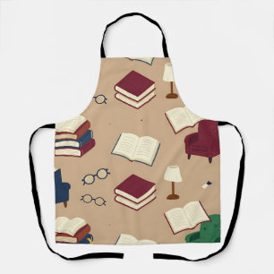 Gezellige leeshoek boekenpatroon schort