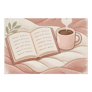Gezellige Leesmijmer - Ontwerp voor Koffie- en Boe Perfect Poster