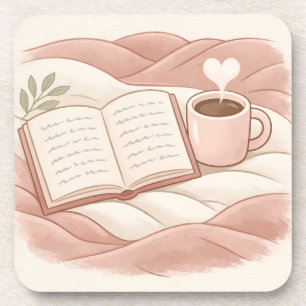 Gezellige Leesmijmering - Koffie- en Boekenliefheb Bier Onderzetter