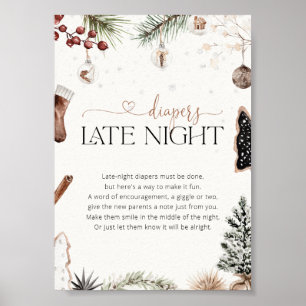 Gezellige luiers Late Night Baby shower Poster