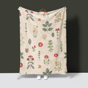 Gezellige Medicinale Kruiden Rustieke Vintage Kr Fleece Deken