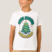 Gezellige nachten, feestelijke lichten kerstboom t-shirt (Voorkant)