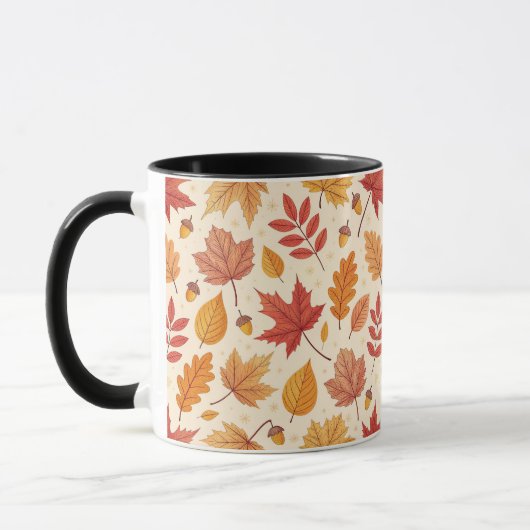 "Gezellige Natuur-geïnspireerde Leaf Design Mok" Mok (Links)