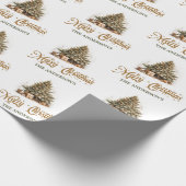 Gezellige neutrale aardse tinten Kerstboom salie r Cadeaupapier (Hoek)