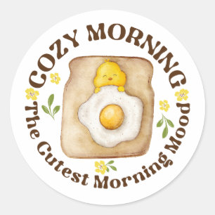 Gezellige ochtend ronde sticker