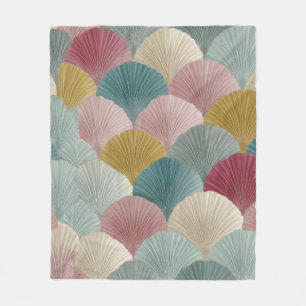 Gezellige Pastel Japanse Fan Fleece Deken elegan