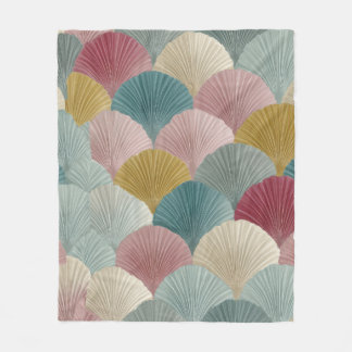 Gezellige Pastel Japanse Fan Fleece Deken | elegan