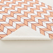 Gezellige Perzik Bourgogne Herringbone Sherpa Deken (3/4)