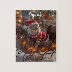Gezellige Perzische Kat Kerst Persoonlijk Legpuzzel
