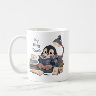 Gezellige Pinguïn Leest Boek Koffiemok