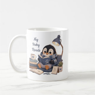 Gezellige Pinguïn Leest Boek Koffiemok