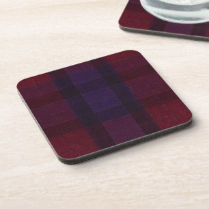 Gezellige Plaid Bourgondi Donkerpaars Purper Bier Onderzetter