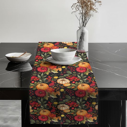 Gezellige Pompoen & Bloemen Tafelloper Feestelijke