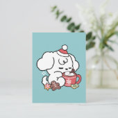 Gezellige Puppy Dromen - Warme Chocolade en Kerstm Briefkaart (Staand voorkant)