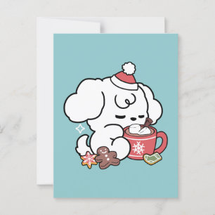 Gezellige Puppy Dromen - Warme Chocolade en Kerstm Briefkaart