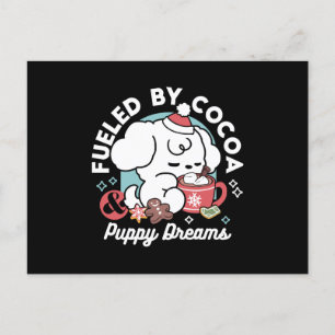Gezellige Puppy Dromen - Warme Chocolade en Kerstm Feestdagenkaart