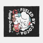 Gezellige Puppy Dromen - Warme Chocolade en Kerstm Fleece Deken (Voorkant (Horizontaal))