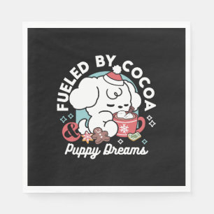 Gezellige Puppy Dromen - Warme Chocolade en Kerstm Servet
