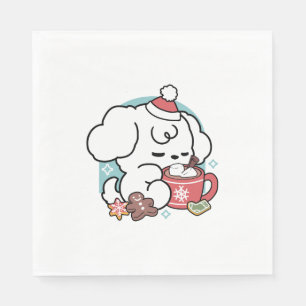 Gezellige Puppy Dromen - Warme Chocolade en Kerstm Servet