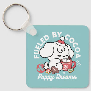 Gezellige Puppy Dromen - Warme Chocolade en Kerstm Sleutelhanger