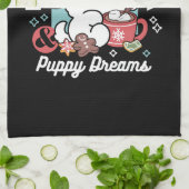 Gezellige Puppy Dromen - Warme Chocolade en Kerstm Theedoek (Gevouwen)