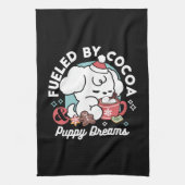 Gezellige Puppy Dromen - Warme Chocolade en Kerstm Theedoek (Verticaal)
