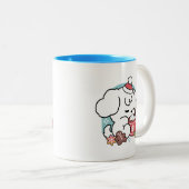 Gezellige Puppy Dromen - Warme Chocolade en Kerstm Tweekleurige Koffiemok (Voorkant rechts)