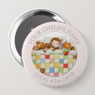 GEZELLIGE QUILT Kind ID Button - Roze
