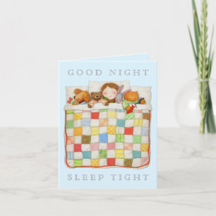 GEZELLIGE QUILT Note Kaart / Blauw