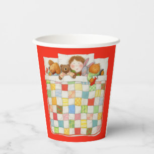 GEZELLIGE QUILT papieren bekers - Rood