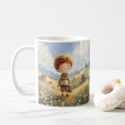 Gezellige Reismok – Whimsical Avontuur in Kind_On Koffiemok (Met donut)