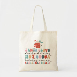 Gezellige Retro Kerst Kleurrijke Plezier Tote Bag