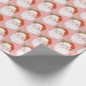 Gezellige Retro Roze Sinterklaas Kerstmis Cadeaupapier (Hoek)