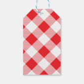 Gezellige rode en witte Buffalo Plaid Kerstmis Cadeaulabel (Achterkant)