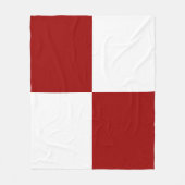 Gezellige rode en witte rechthoeken fleece deken (Voorkant)
