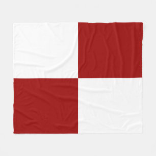 Gezellige rode en witte rechthoeken fleece deken