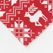 Gezellige rode kersttrui geïnspireerd patroon fleece deken (Hoek)