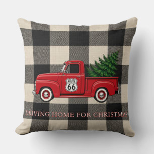Gezellige Route 66 Kerst Home Accent Kussen