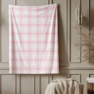 Gezellige roze geruite gooi warme stijlvolle touch fleece deken