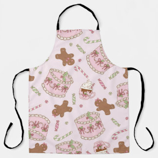 Gezellige Roze Pastelkleurige Cake & Strik Kerst S Schort