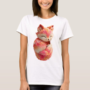 Gezellige Roze Zonsondergang Vos Geest Vrouwen T-shirt