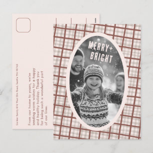 Gezellige ruit gingang kerst aangepaste foto colla feestdagenkaart