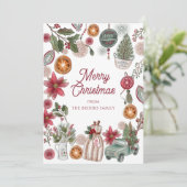 Gezellige rustieke kerst feestdagenkaart (Staand voorkant)