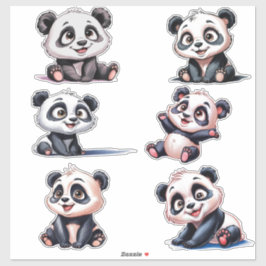 Gezellige schattige cartoon Panda's Sticker