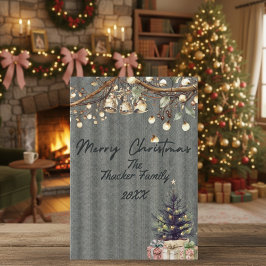 Gezellige Schattigee rustieke kerst Kaart