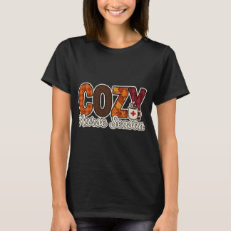 Gezellige Seizoen Verpleegster Herfst Vibe Geruite T-shirt