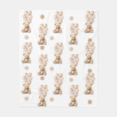 Gezellige Teddy Bear & Ballon Fleece Deken (Voorkant)