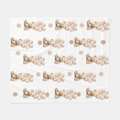 Gezellige Teddy Bear & Ballon Fleece Deken (Voorkant (Horizontaal))