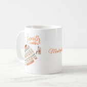 Gezellige Trui Weer Mok met Aangepaste Naam | herf (Voorkant links)