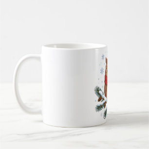 Gezellige Uil Winter Sjaal Kerst Dieren Kunst Koffiemok